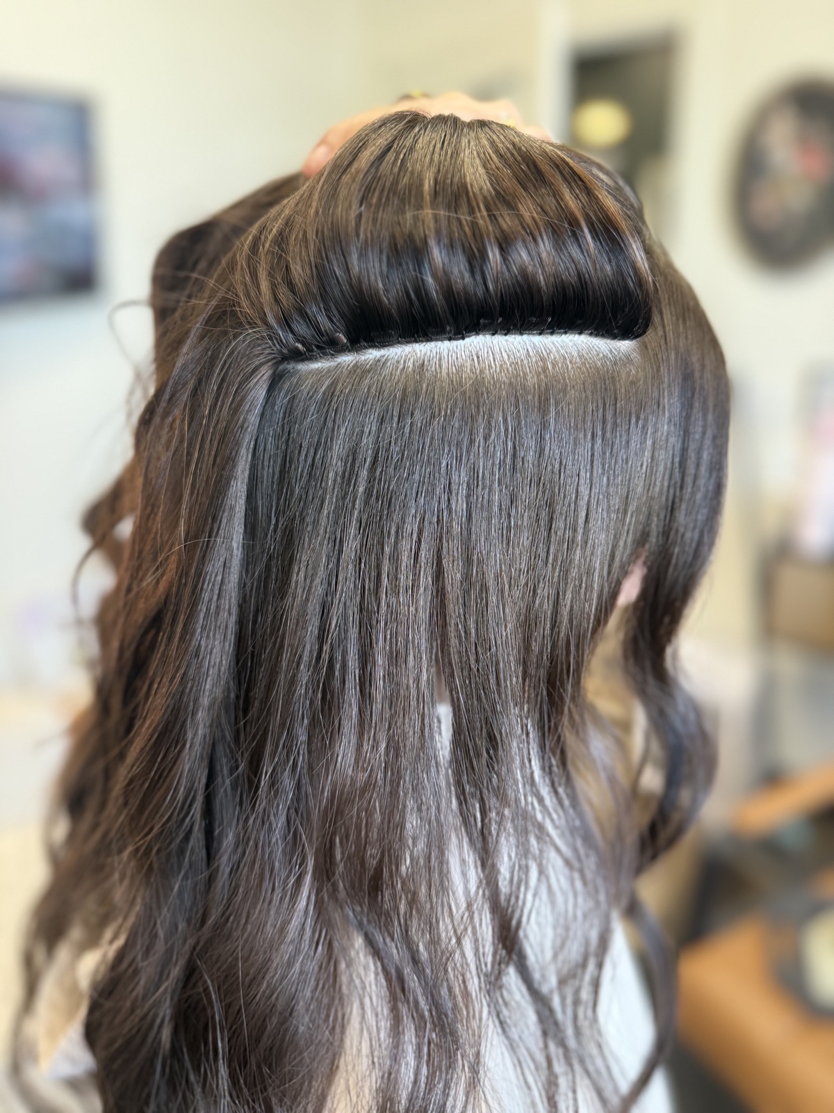 IBE invisible bead row close-up at Emerald Salon