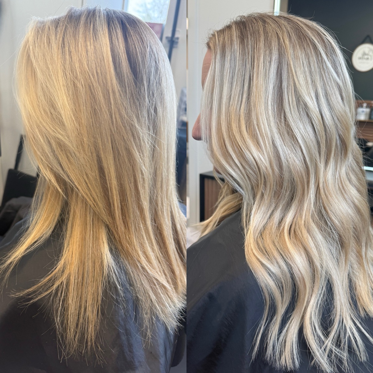 IBE extensions before and after at Emerald Salon